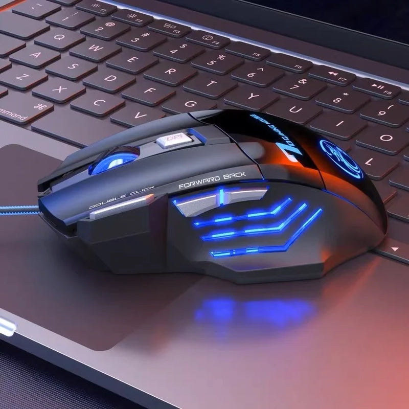 Mouse gamer para jogo computador 3200dpi com LED laser X7 USB