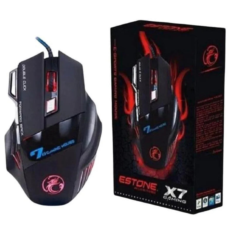 Mouse gamer para jogo computador 3200dpi com LED laser X7 USB