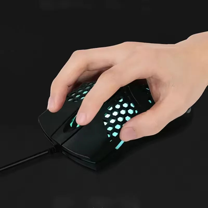 Mouse USB RGB Design moderno LED colorido compatível versátil e preciso