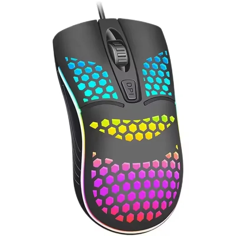 Mouse USB RGB Design moderno LED colorido compatível versátil e preciso