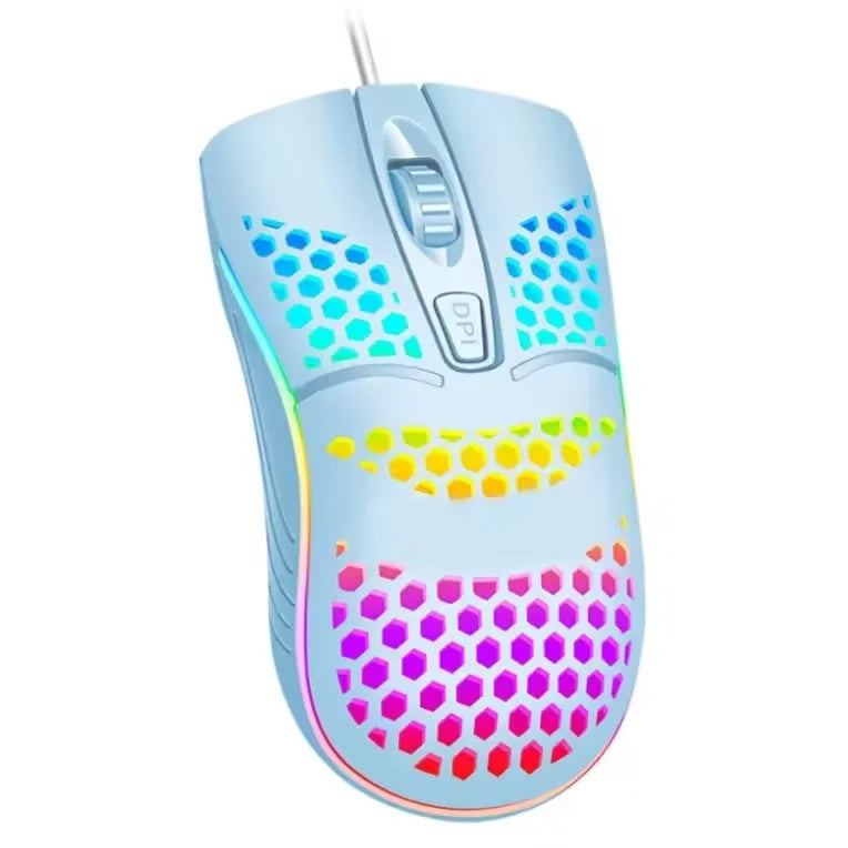 Mouse USB RGB Design moderno LED colorido compatível versátil e preciso