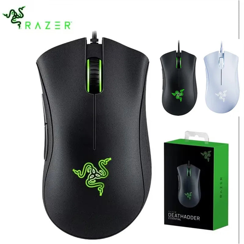 Mouse Razer-DeathAdder Essential Wired Gaming, 6400DPI, 5 Botões Independentes