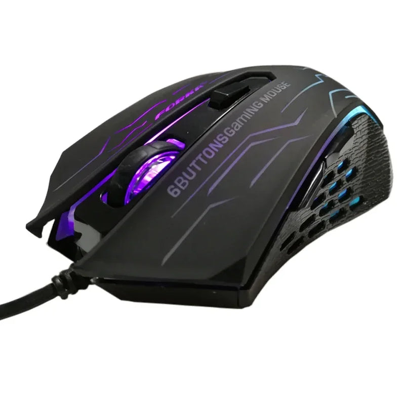 Mouse Óptico Gamer  FORKA Silent Click USB Wired  6 Botões 3200DPI