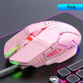 Mouse USB Gaming RGB 3200DPI Ergonômico Wired 6 Botões LED Silencioso