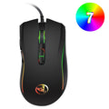 Mouse HXSJ A869 óptico ergonômico RGB ABS 4 níveis de ajuste de resolução para jogos com fio