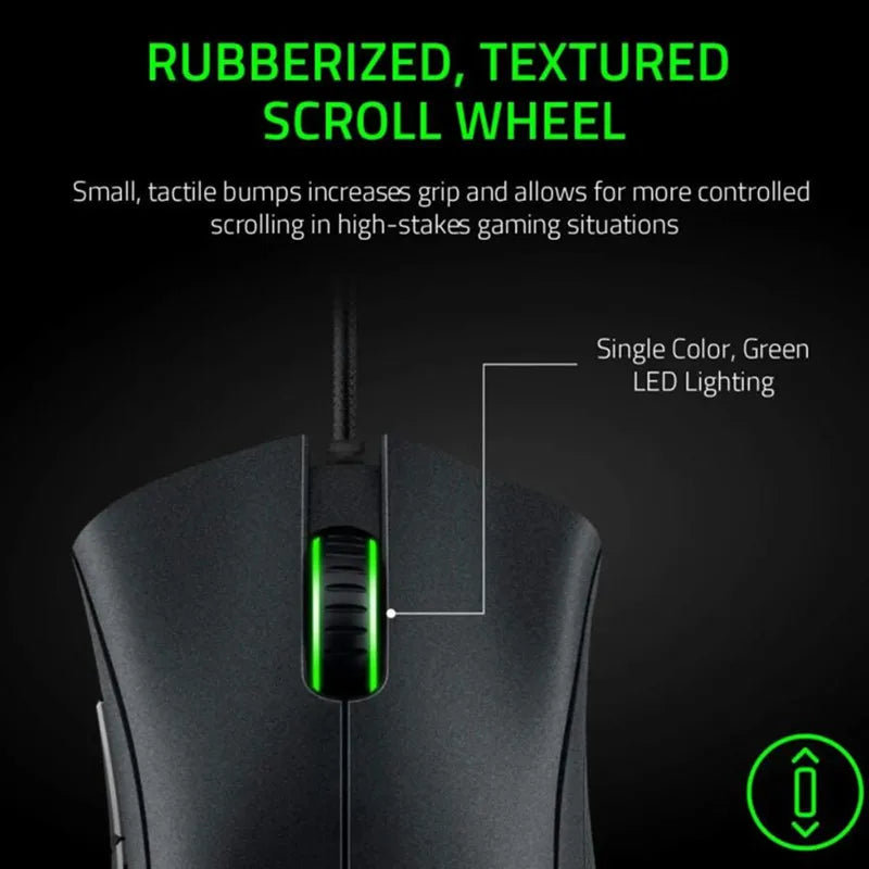 Mouse Razer-DeathAdder Essential Wired Gaming, 6400DPI, 5 Botões Independentes