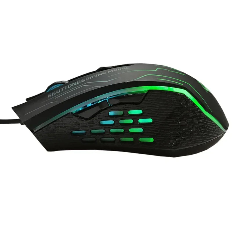 Mouse Óptico Gamer  FORKA Silent Click USB Wired  6 Botões 3200DPI