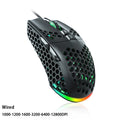 Mouse para jogos com fio SOLAKAKA SM900 com concha de favo de mel 12800DPI 7 botões programáveis Macro personalizado